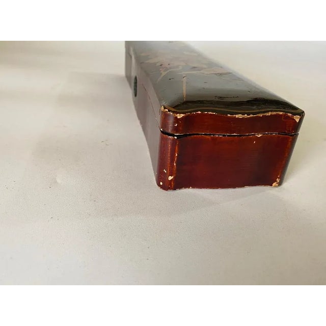 Meiji Red Japanese Lacquered Box,1880s For Sale - Image 6 of 10
