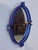 Italian Italian Oval Mirror With Sculptural Blue Frame, 1980s For Sale - Image 3 of 9