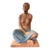 Original Signed O’Hare Figural Sculpture of Seated Woman in Blue Skirt For Sale