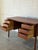 Teak 6-Drawer Executive Writing Desk With Sculpted Handles Vintage Mid-Century Modern 1960s For Sale In Los Angeles - Image 6 of 10