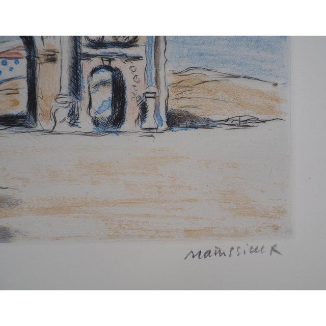 Lucien Mainssieux, The Gothic Dungeon, Signed Color Lithograph, 1949 For Sale - Image 4 of 6