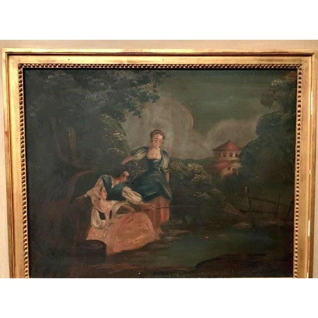 Louis XVI Style Trumeau in Patinated and Gilded Wood For Sale - Image 6 of 12