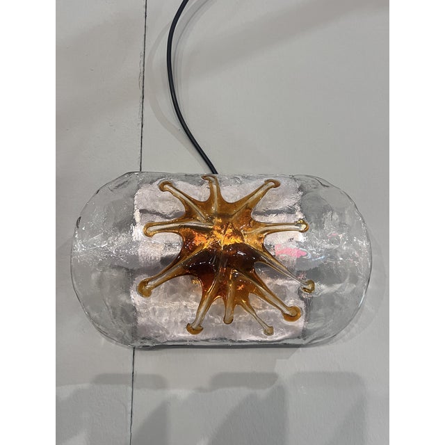 Murano Glass Wall Lamps, 1970s, Set of 2, in Very Good conditions. Designed 1970 to 1979 This piece is attributed to the...