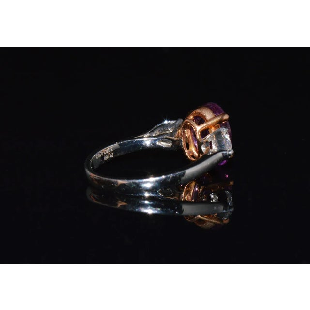 GIA Natural 3.88CTS VVS D Diamond Pink Sapphire Platinum 18K Gold Engagement Ring, size 6.25 For Sale - Image 4 of 9