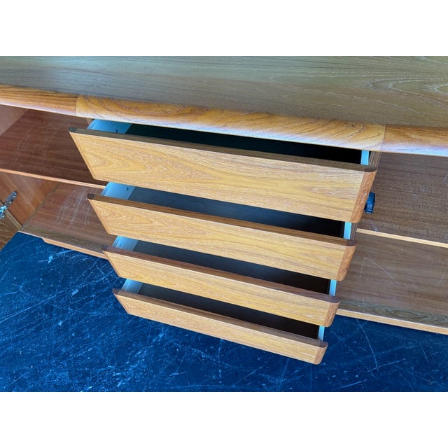 Brown Nordic Furniture Teak Illuminated Hutch For Sale - Image 8 of 11