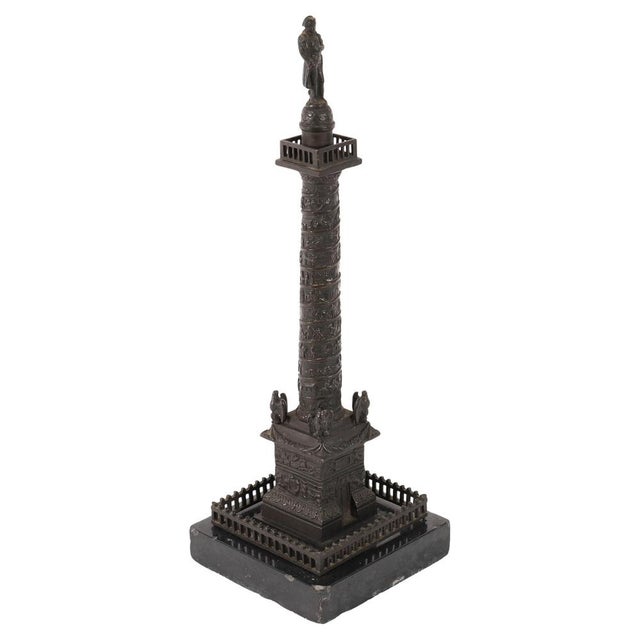 Antique French Grand Tour Bronze Model of Vendome Column, 1800s For Sale - Image 14 of 14