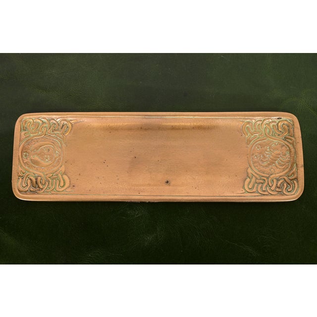 Tiffany Studios New York Zodiac Bronze Doré Pen Tray For Sale - Image 11 of 11