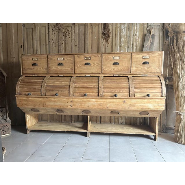 Vintage Fir Seed Cabinet For Sale - Image 10 of 11