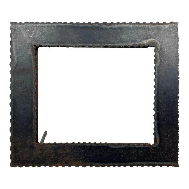 Vintage Brutalist Torch Cut Metal Picture Frame For Sale