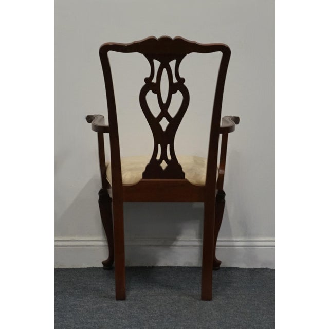 Wood Ethan Allen Georgian Court Collection Solid Cherry Traditional Chippendale Style Dining Arm Chair 11-6420a For Sale - Image 7 of 10