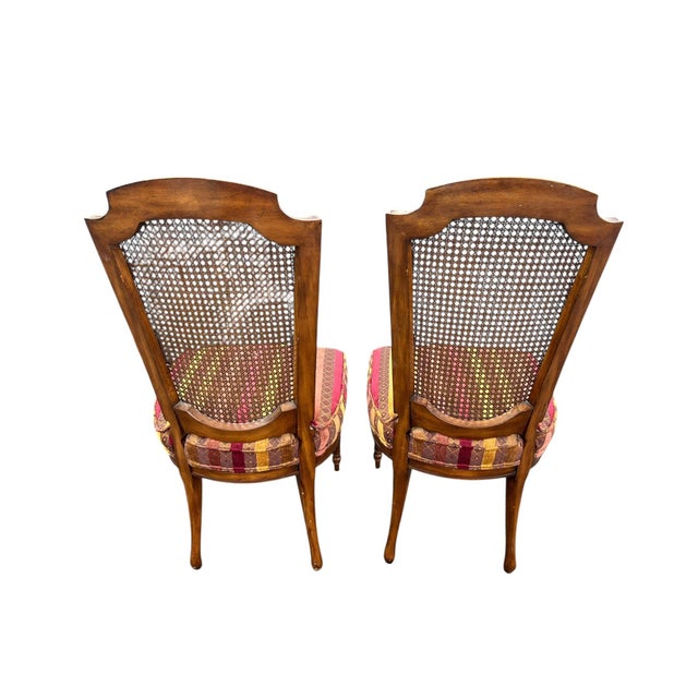 Classic Vintage Dining Table and Four Cane-Back Chairs For Sale - Image 9 of 9