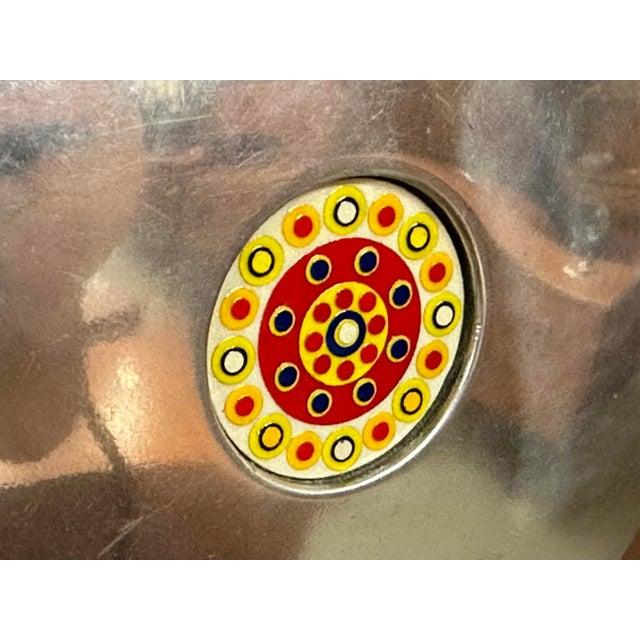 Metal Aluminum Sculpture With Glass Disc From 1971 For Sale - Image 7 of 10