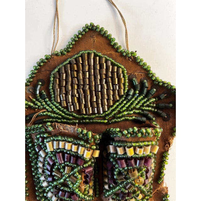 American Antique Native American Beaded Wall Pocket For Sale - Image 3 of 7