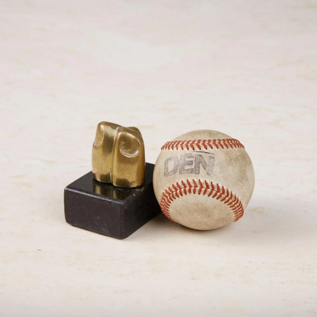 Mid-Century Modern Pietrina Checcacci Cast Bronze Fingers Letter Holder With Granite Base For Sale - Image 3 of 7