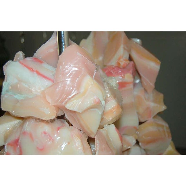 2000 - 2009 Sculpted Glass Table Lamps in Pink For Sale - Image 5 of 8