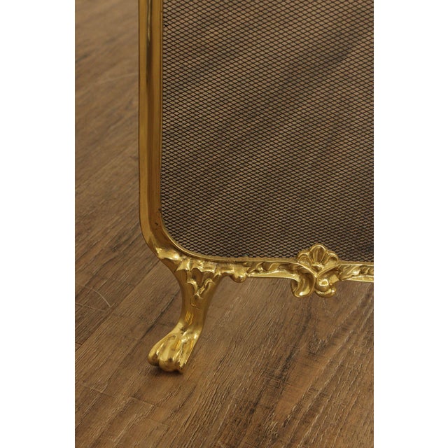 Metal Rococo Style Quality Brass Fireplace Screen For Sale - Image 7 of 12