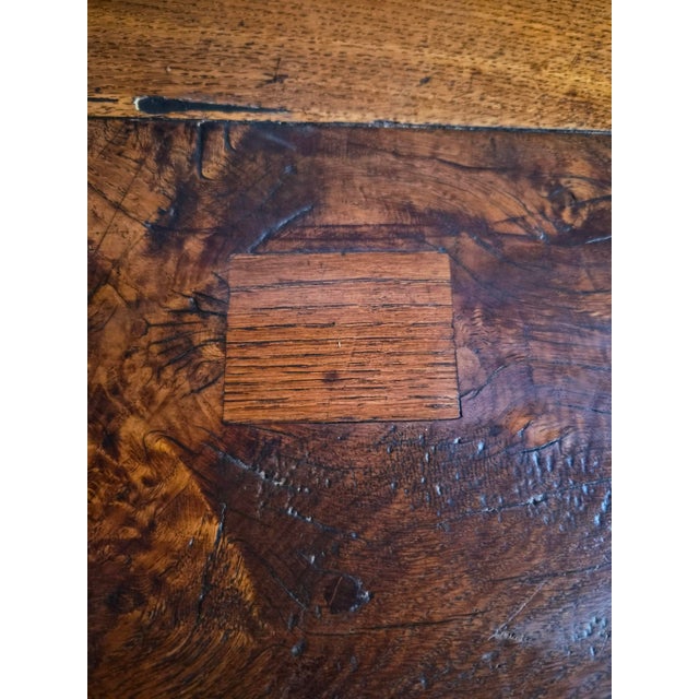 Antique French Round Oak Drop-Leaf Dining Table, 1870s For Sale - Image 6 of 18