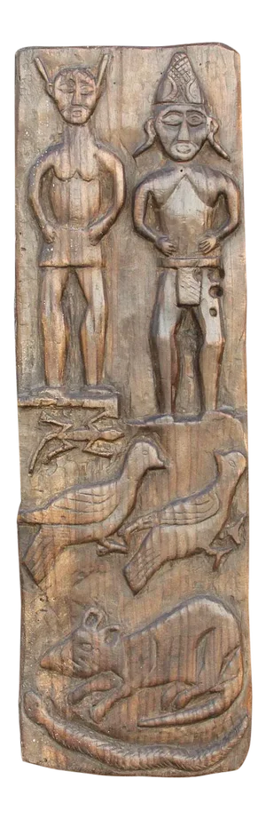 19th Century Nagaland Tribal Carved Panel
