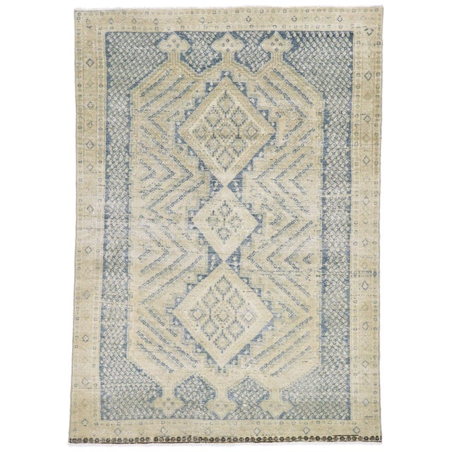 Early 20th Century Antique Persian Malayer Rug, 04'02 X 05'11 For Sale - Image 9 of 9