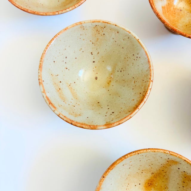 Speckled Terra Cotta Pottery Rice Bowls - Set of 6 For Sale - Image 11 of 13