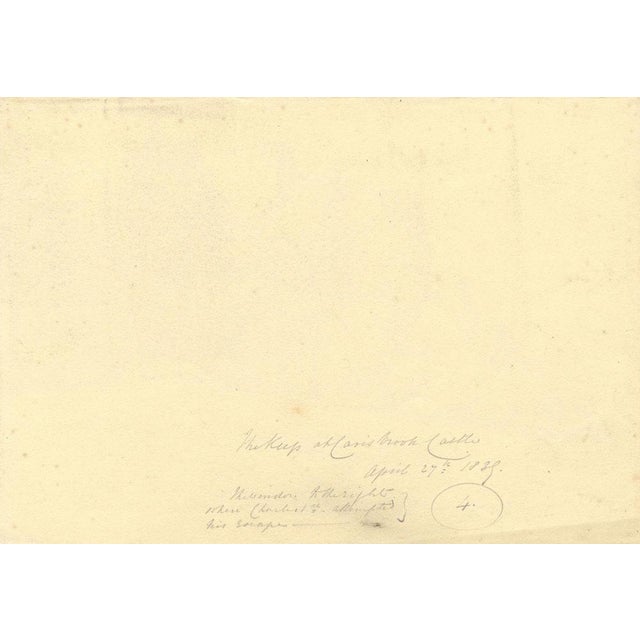 Monro, The Keep of Carisbrooke Castle, Isle of Wight, 1839, Graphite Drawing For Sale - Image 3 of 4