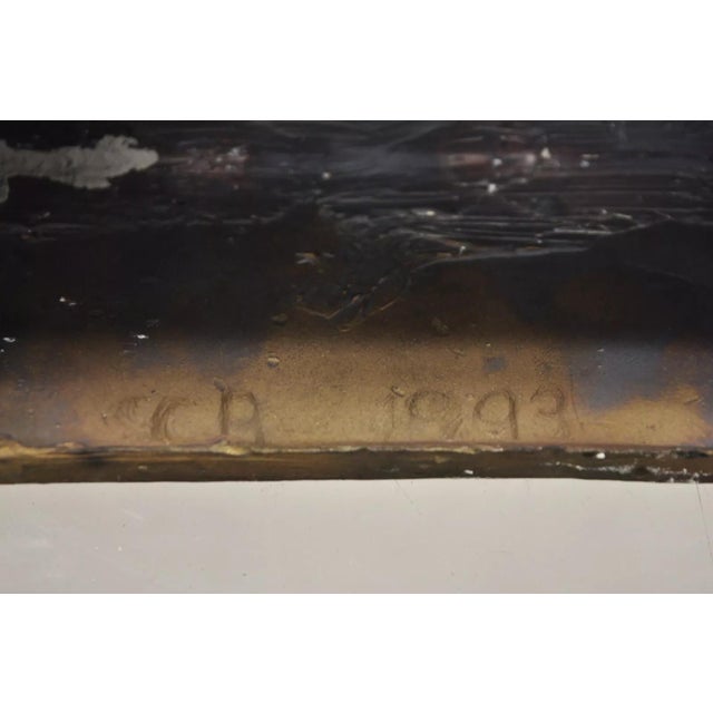 Sheryl C. Benjamin Brutalist Modern Abstract Bronze Serpent Figure Sculpture For Sale - Image 9 of 12