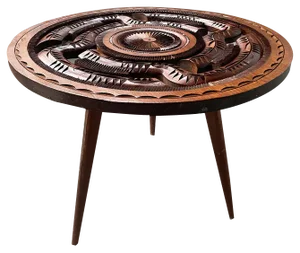 Coffee Table in Chiseled Wood, 1960s