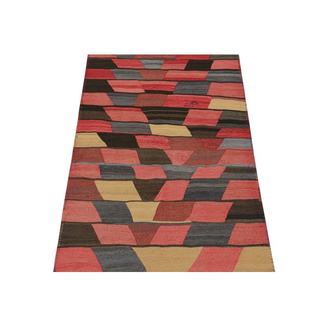 1950s Vintage Persian Kilim in Polychromatic Geometric Patterns by Rug & Kilim For Sale - Image 5 of 8