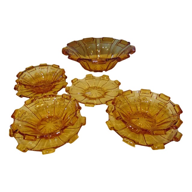 Art Deco Union Rosice Platter, Cups, Plates by Rudolf Schrotter, 1920s, Set of 8 For Sale