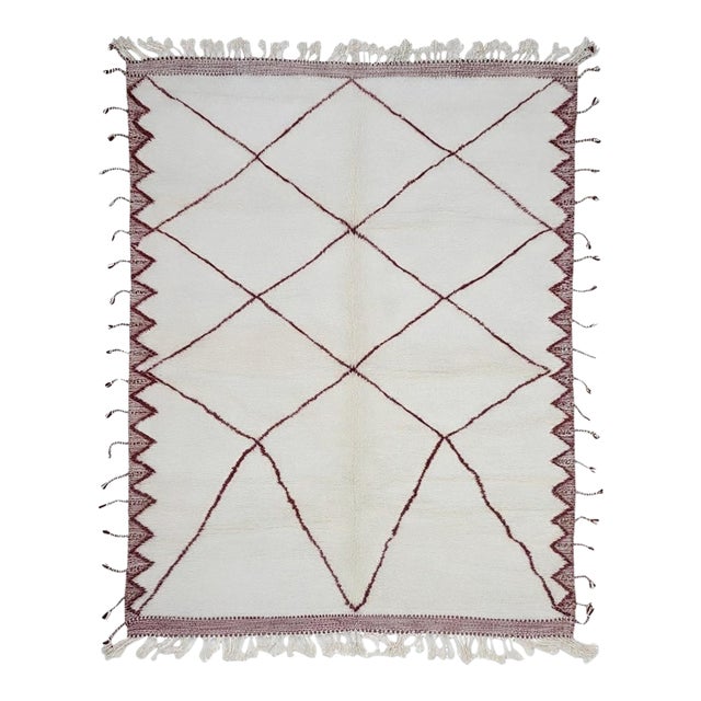Moroccan Beni Ourain Wool Rug - 11.6 X 8.8 Ft For Sale