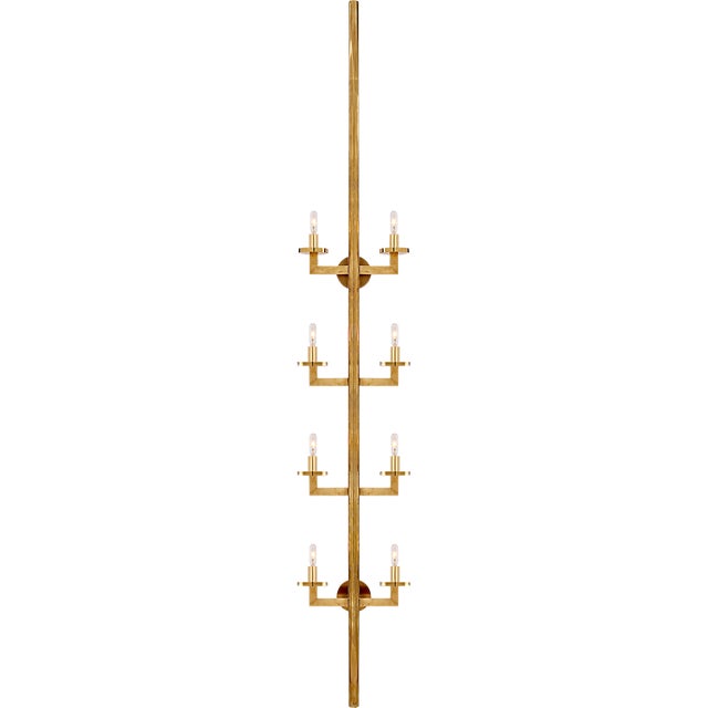 Kelly Wearstler for Visual Comfort Signature Liaison Statement Sconce in Antique-Burnished Brass For Sale
