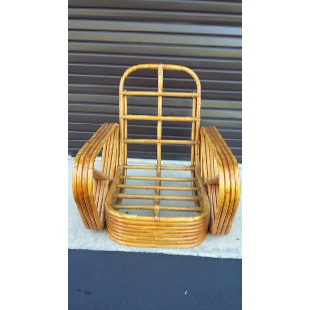 Vintage Paul Frankl Style Pretzel Rattan Lounge Chair by Tochikin