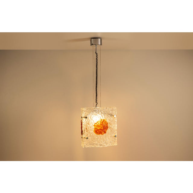 Mid-Century Modern Pendant Lamp attributed to Toni Zuccheri for A.V. Mazzega, Italy, 1970s For Sale - Image 3 of 14