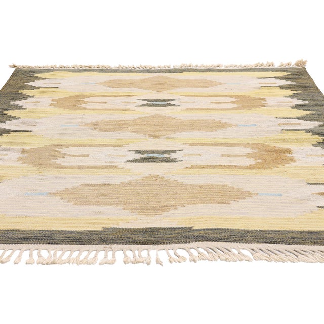 Mid-Century Modern Evy Svensson Vintage Swedish Rollakan Rug, 04'07 X 06'03 For Sale - Image 3 of 11