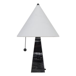 Andorra Modernist G9 Table Lamp in Hand-Blown Glass and Black Marble by ZAVADSKI, 2020 For Sale