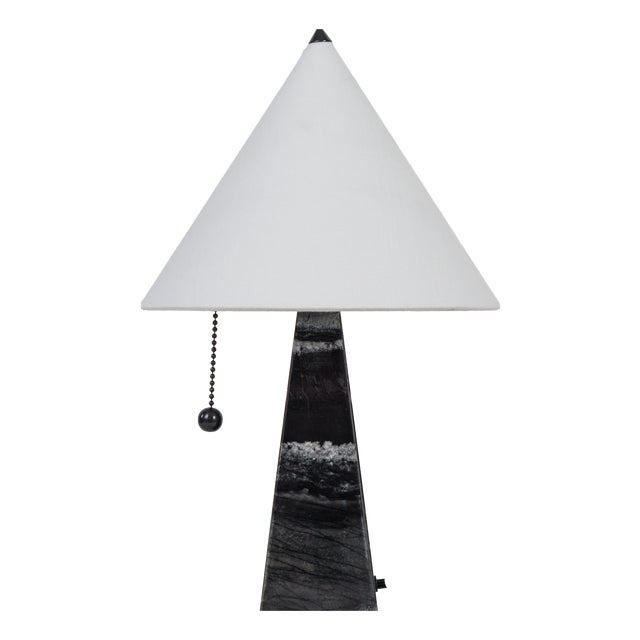 Andorra Modernist G9 Table Lamp in Hand-Blown Glass and Black Marble by ZAVADSKI, 2020 For Sale