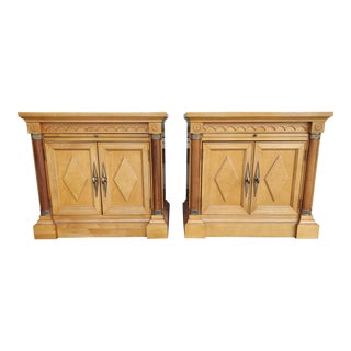 1970s Pair of Vintage Biedermeier Style Night Stands For Sale