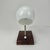 Art Deco Wood and White Glass Table Lamp, 1940s For Sale - Image 4 of 7
