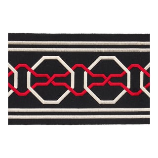 Sample - Schumacher X Mary Mcdonald Malmaison Tape in Noir/Ruby For Sale