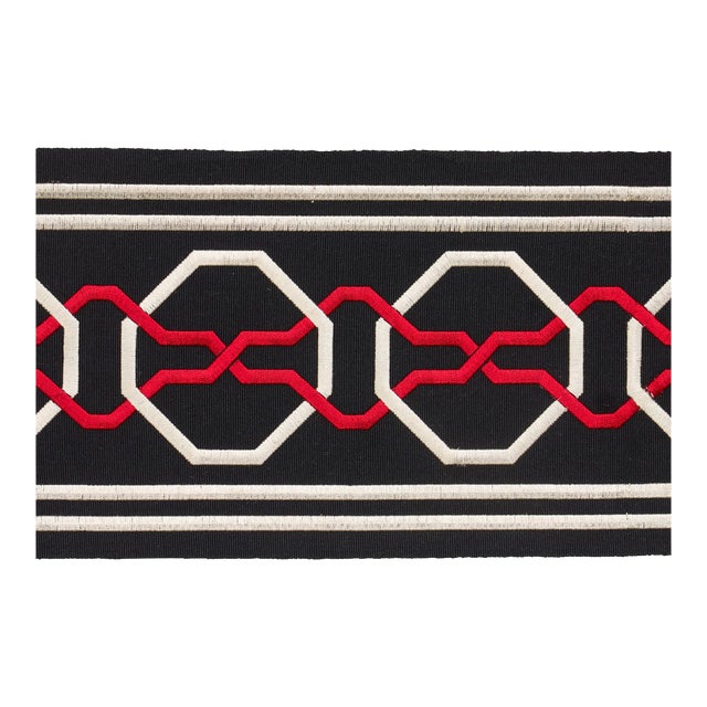 Sample - Schumacher X Mary Mcdonald Malmaison Tape in Noir/Ruby For Sale