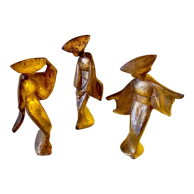 Vintage Set of 3 Japanese Women Dancers For Sale