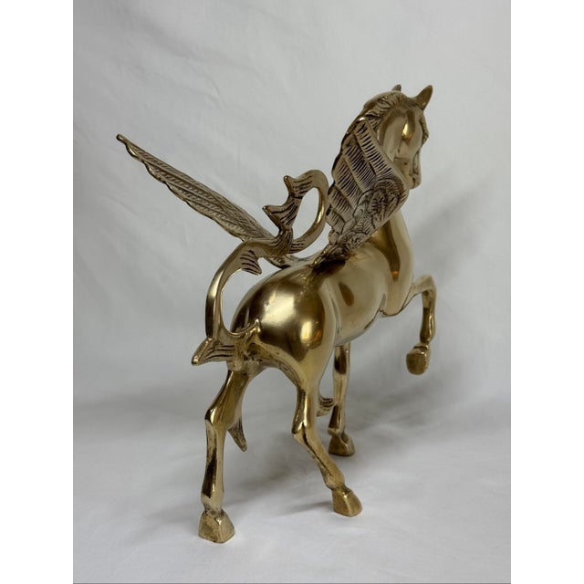 Large 11” Brass Pegasus Winged Horse Figurine For Sale - Image 11 of 12