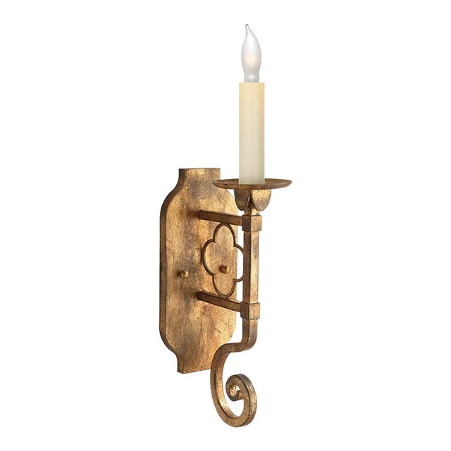 Suzanne Kasler for Visual Comfort Signature Margarite Single Sconce in Gilded Iron For Sale