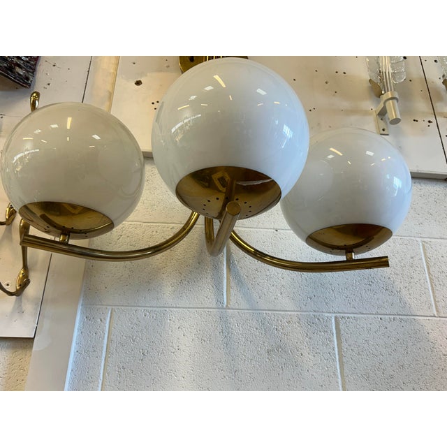 Large Brass and Glass Wall Light, 1960s For Sale - Image 4 of 8