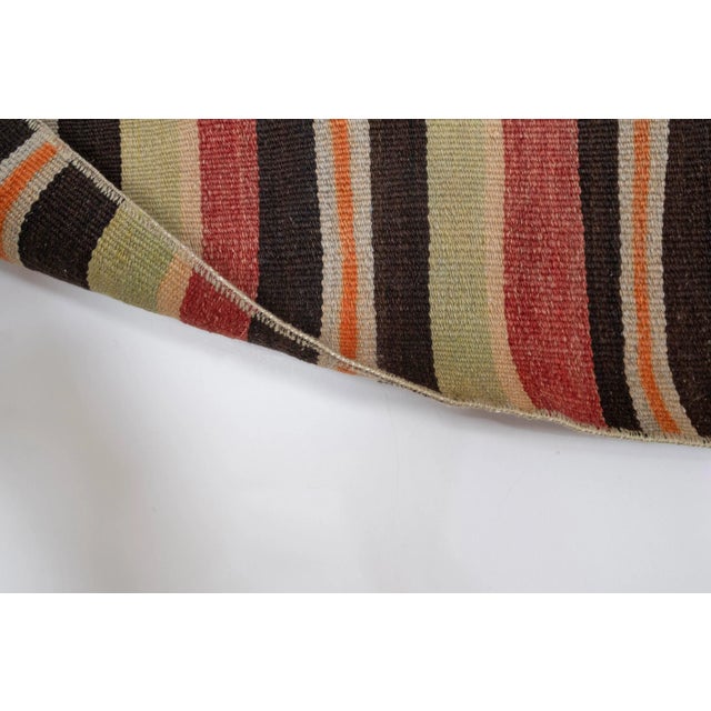 Camel Vintage Colorful Striped Turkish Kilim Runner 2'6" X 8' For Sale - Image 8 of 10