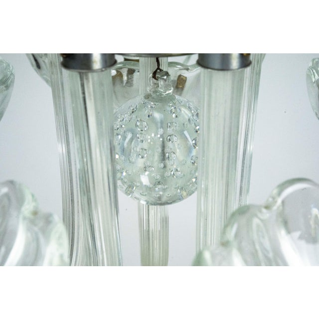 Art Deco Italian Murano Glass Five-Arm Chandelier from Seguso, 1940s For Sale - Image 14 of 16