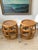 1970s Vintage Post Modern Bent Bamboo & Rattan Side Tables or Stools – A Pair For Sale - Image 5 of 12