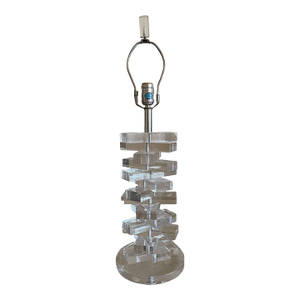 1970s Midcentury Hollywood Regency Stacked Lucite Table Lamp by Herb Ritts