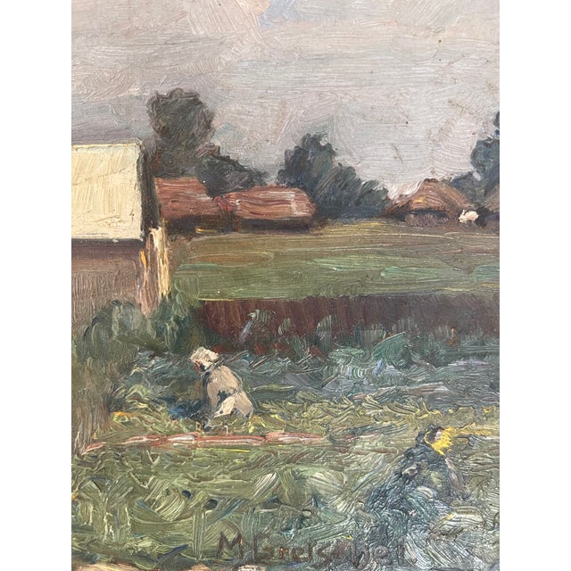 Paper Max Gretschel Signed Oil Painting of Ukranian Landscape, C. 1918 For Sale - Image 7 of 12