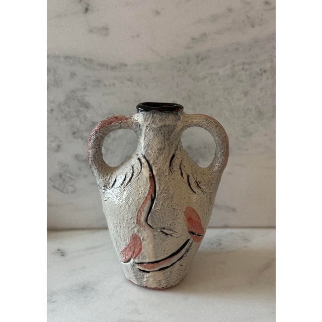 Abstract Vintage Studio Art Pottery Vase For Sale - Image 3 of 12